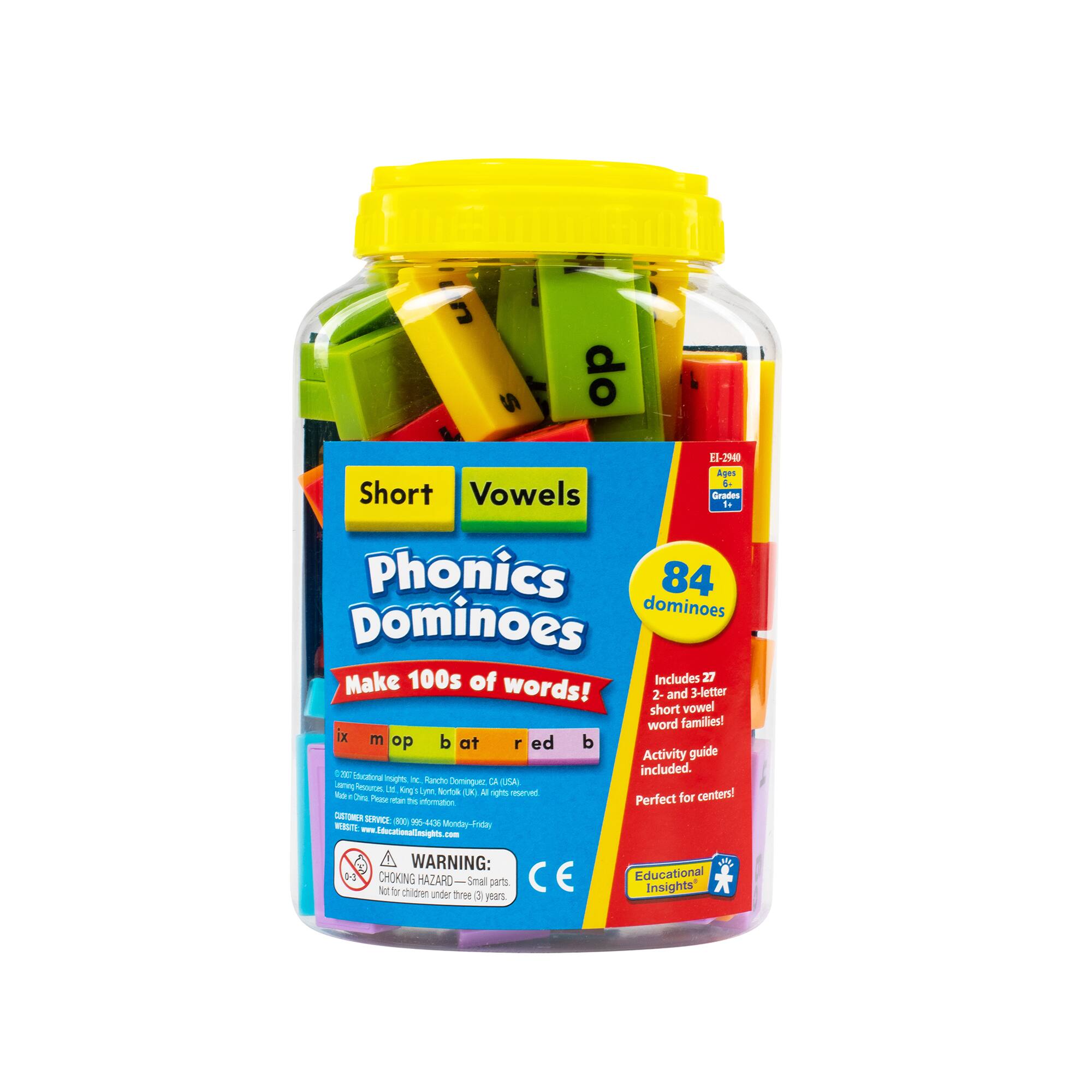 Educational Insights Phonics Dominoes Short Vowels